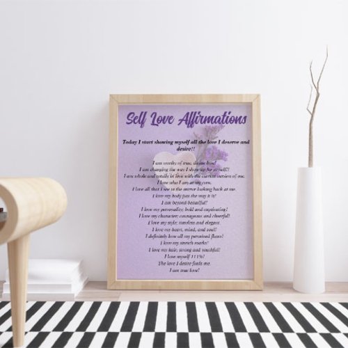 Custom Self Love Affirmations Poster