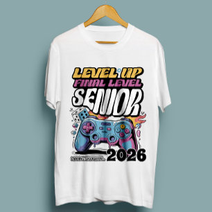 Custom Senior Class of 2026, Funny Gamer Graduate T-Shirt
