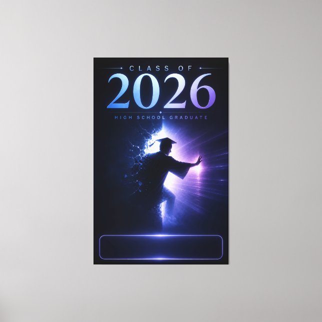 Custom Senior Graduation 2026 Name Gift Canvas Print (Front)