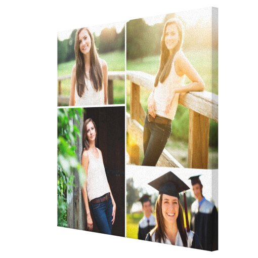 Custom Senior Graduation Photo Collage Canvas Print | Zazzle