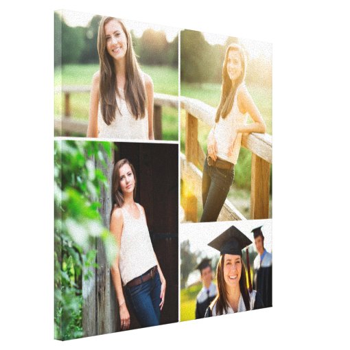 Custom Senior Graduation Photo Collage Canvas Print | Zazzle