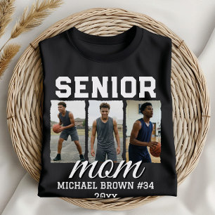 Custom Senior Mom Graduation Photo & Name T-Shirt