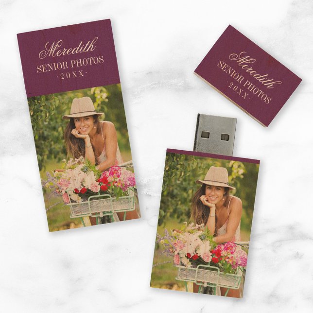 Custom Senior Photo Monogram USB Flash Drive (Creator Uploaded)