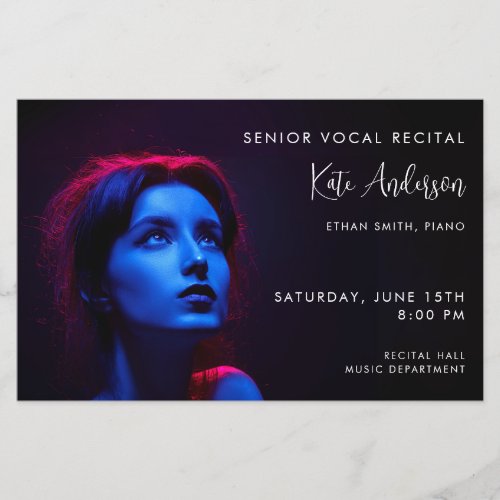 Custom Senior Recital Template Music Concert  Flyer