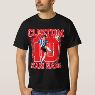 Custom senior soccer player, team name & number T-Shirt
