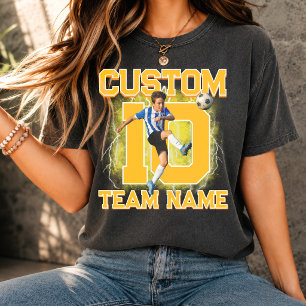 Custom senior soccer player, team name & number  T-Shirt