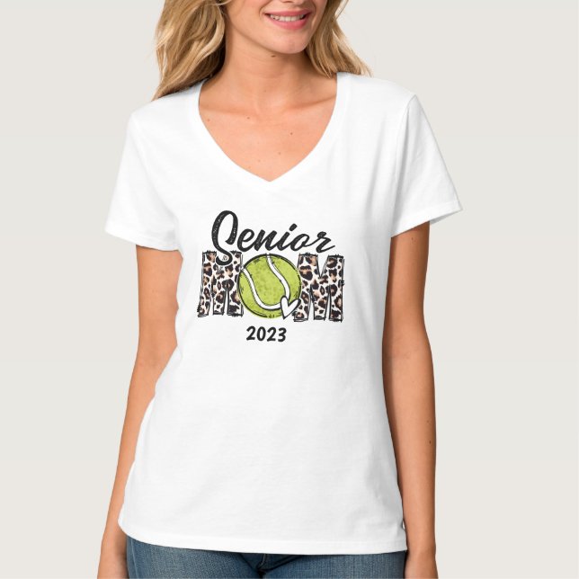 Custom Senior Tennis Mom, Customized Tennis T-Shirt (Front)