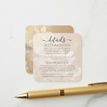 Custom Sepia White Flowers Wedding Details