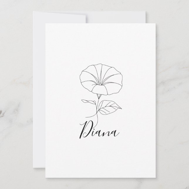 Custom September Morning Glory Birth Flower Gift  Invitation (Front)