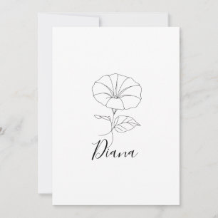 Custom September Morning Glory Birth Flower Gift Invitation