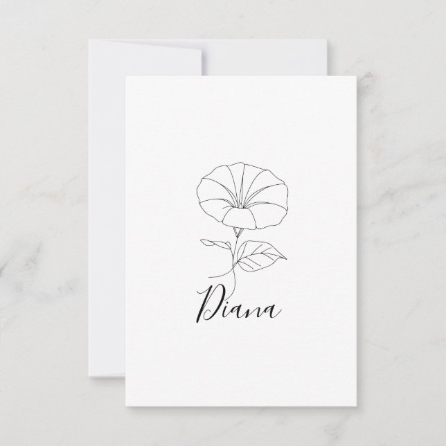 Custom September Morning Glory Birth Flower Gift  Thank You Card (Front)