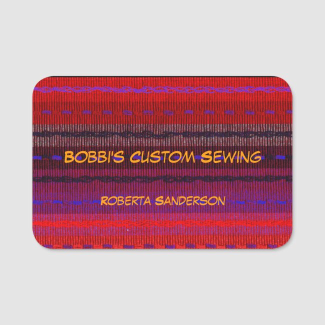 Custom Sewing Seamstress Name Tag