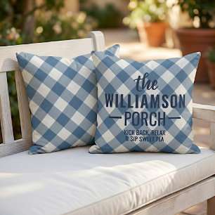 Custom Shabby Chic Country Cottage Plaid Pattern Outdoor Pillow