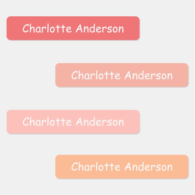 Custom Shades of Peach Name Clothing Kids' Labels (Group)