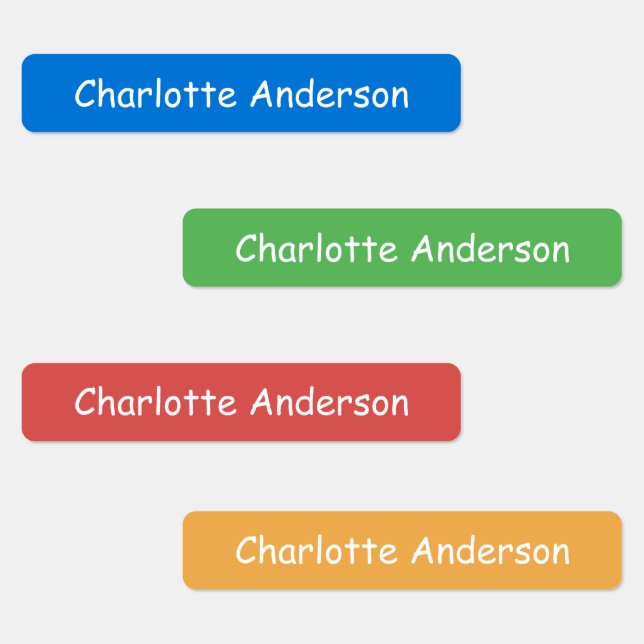 Custom Shades of Primary Colors Name Clothing Kids' Labels (Group)