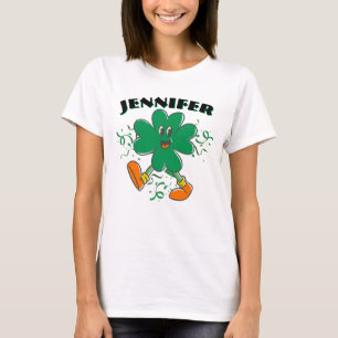 Custom Shamrock, Personalized firstName St Patrick T-Shirt