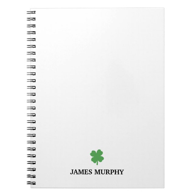 Custom Shamrock St Patricks Day Notebook (Front)