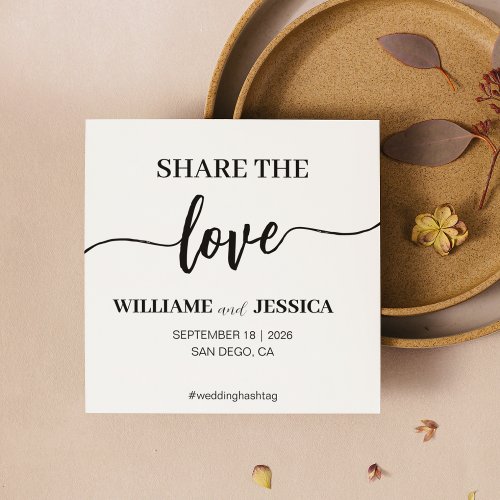 Custom Share The Love QR Code Photo Sharing  Square Business Card