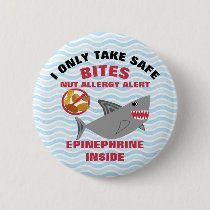 Custom Shark Nut Allergy Alert Personalized Pinback Button