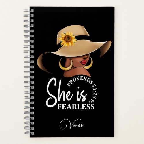 Custom She is Fearless Proverbs 3125 Notebook