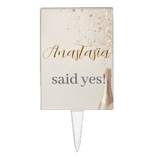 Custom She Said Yes Bridal Shower Cake Topper