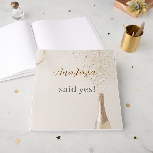 Custom She Said Yes Bridal Shower Guest Book