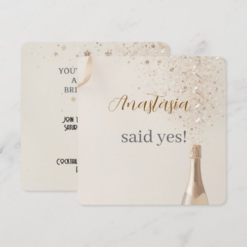 Custom She Said Yes Bridal Shower Invitation