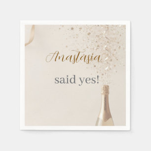 Custom She Said Yes Bridal Shower Napkin