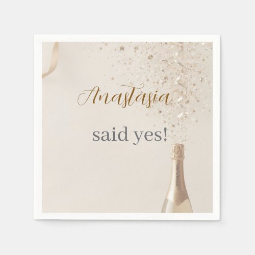 Custom She Said Yes Bridal Shower Napkin