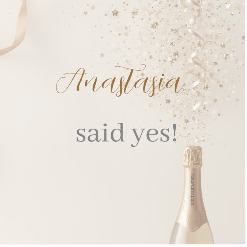 Custom She Said Yes Bridal Shower Round Sticker