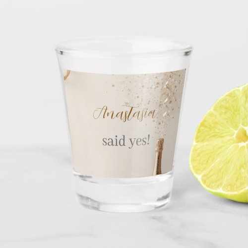 Custom She Said Yes Bridal Shower Shot Glass
