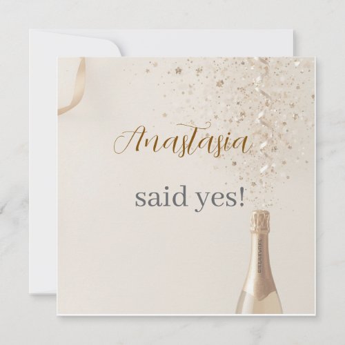 Custom She Said Yes Bridal Shower Sticker Invitation