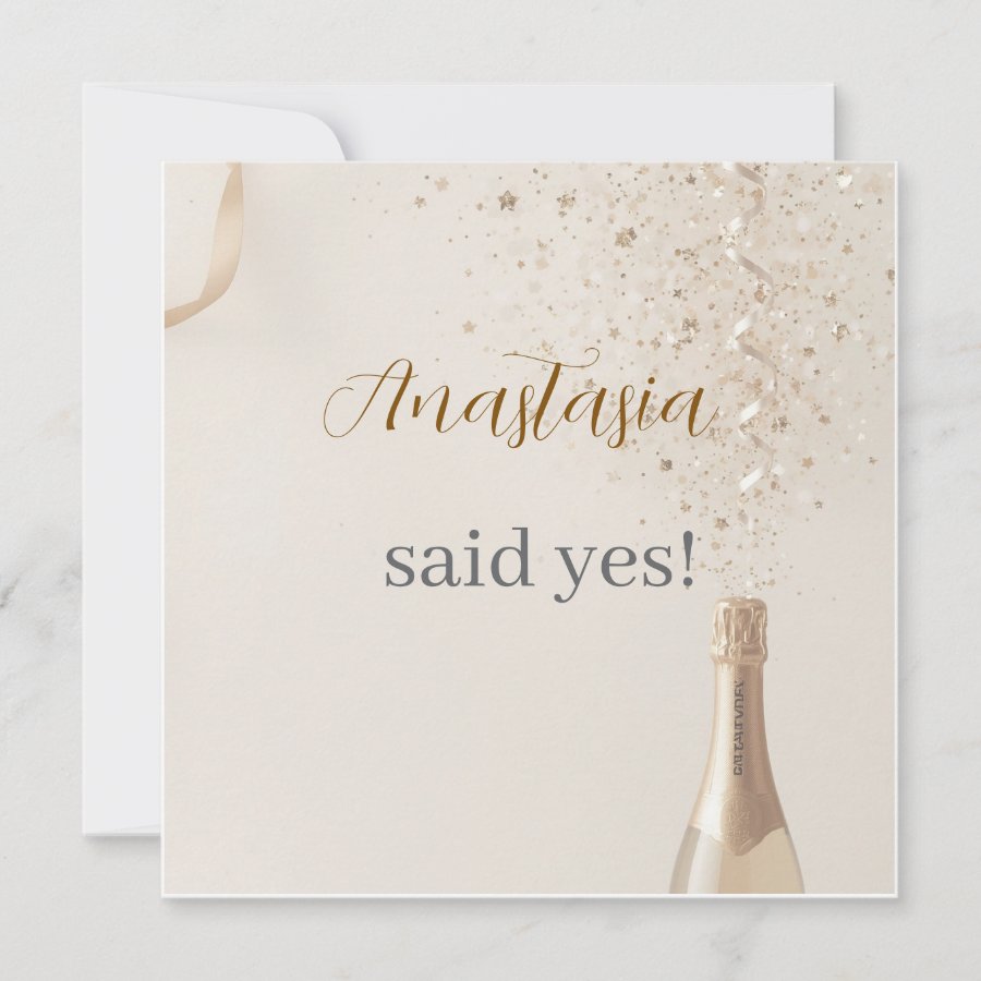 Custom She Said Yes Bridal Shower Sticker Invitation
