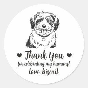 Custom Sheepdog Dog Wedding Favor Stickers