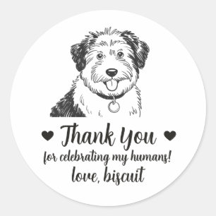 Custom Sheepdog Dog Wedding Favor Stickers