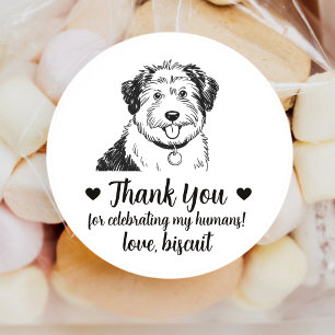 Custom Sheepdog Dog Wedding Favor Stickers