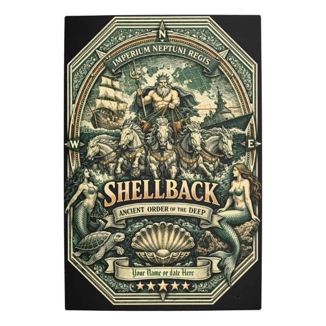 Custom Shellback equator crossing  Metal Print (Front)