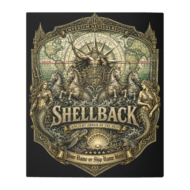 Custom Shellback Imperium Neptuni Regis  Metal Print (Front)