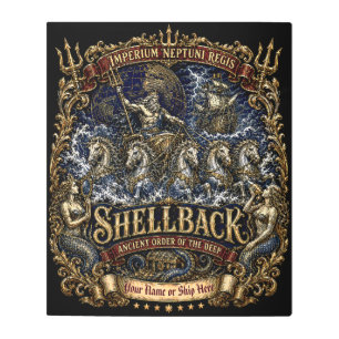 Custom Shellback Ship Name Chariot Crest Design Metal Print