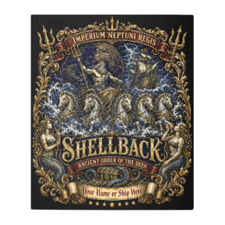 Custom Shellback Ship Name Chariot Crest Design Metal Print