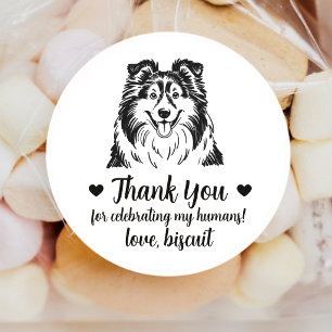 Custom Sheltie Dog Wedding Favor Stickers