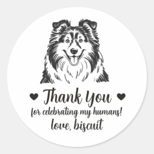 Custom Sheltie Dog Wedding Favor Stickers