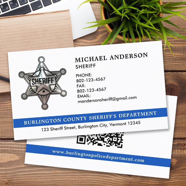 Custom Sheriff Law Enforcement Police Officer Logo Business Card (Creator Uploaded)