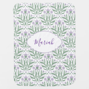 Custom sherpa baby blanket with personalized name.