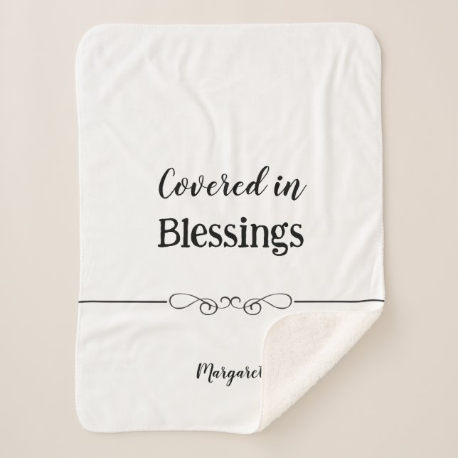 Custom Sherpa Blanket with Name & Message (Front)