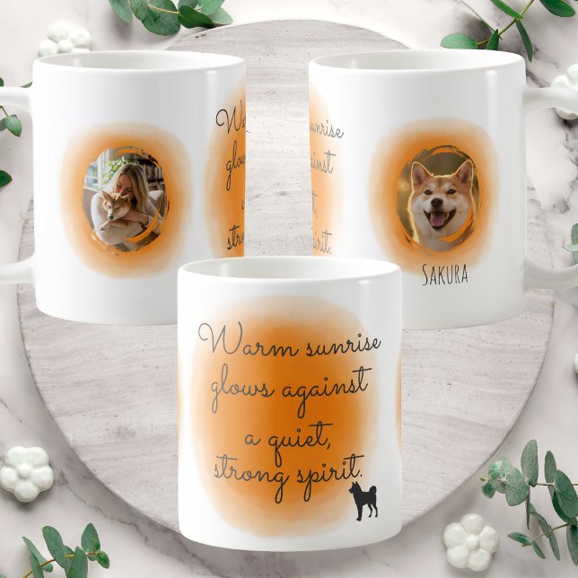 Custom Shiba Inu Mug in Pastel Orange Watercolor (Creator Uploaded)