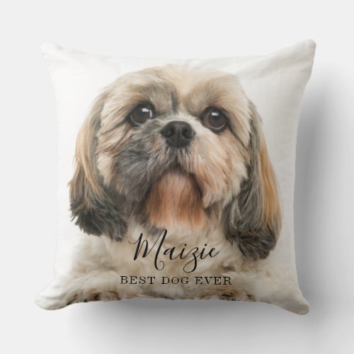 Custom Shih Tzu Dog Personalized Pet Photo Throw Pillow
