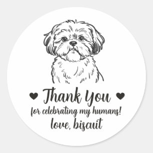 Custom Shih Tzu Dog Wedding Favor Stickers