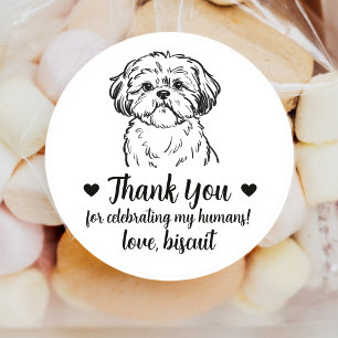 Custom Shih Tzu Dog Wedding Favor Stickers