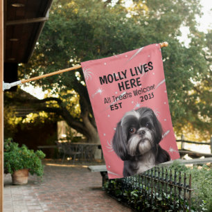 Custom Shih Tzu House Flag